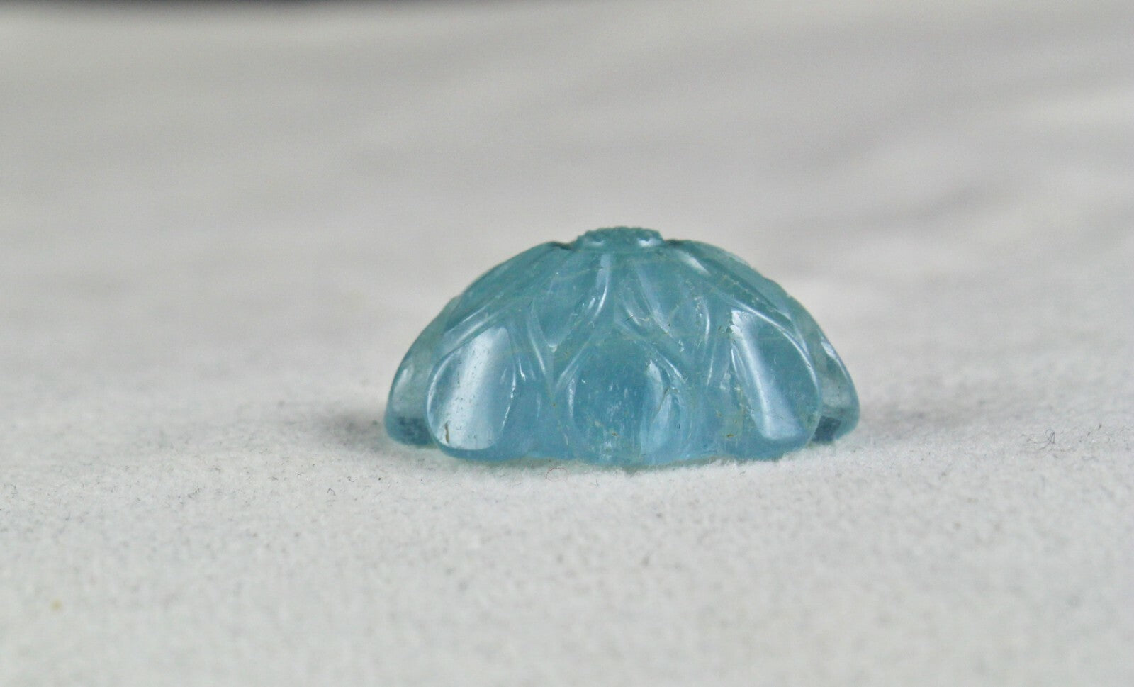 Blue Aquamarine Carved Flower 32.75 Ct Gemstone Ring Pendant Design