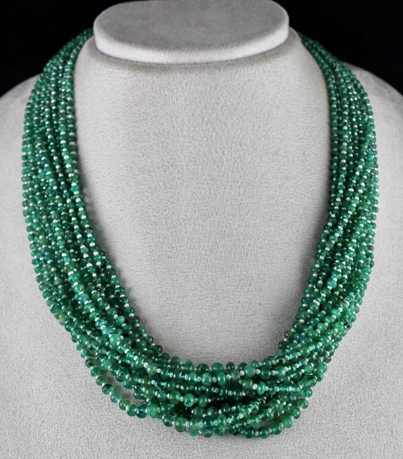 Certified Natural Emerald 622 Ct Pearl Beads Round Gemstone Party Necklace