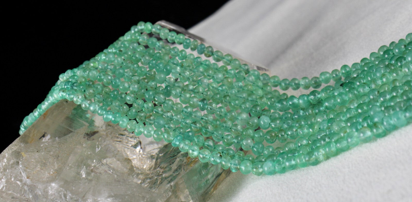 Certified Antique Colombian Emerald 315 Ct Beads Round Gemstone Necklace