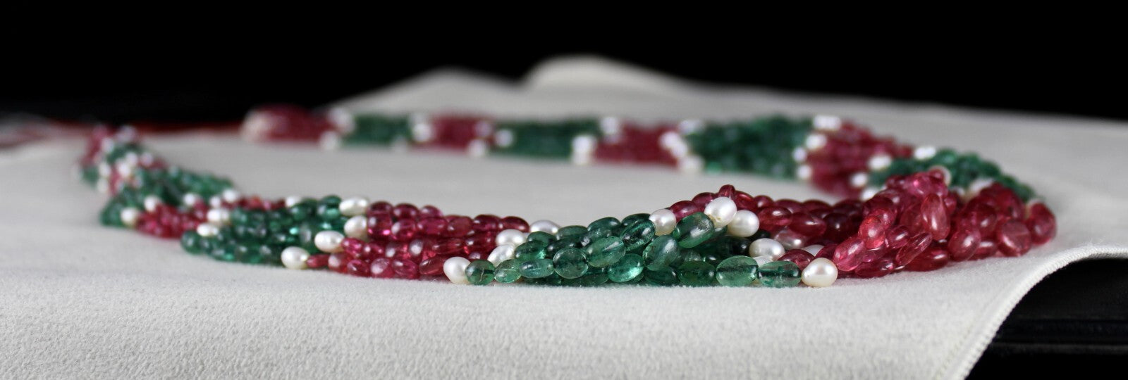 Certified Natural Emerald 690 Ct Spinel Pearl Long Beads Necklace