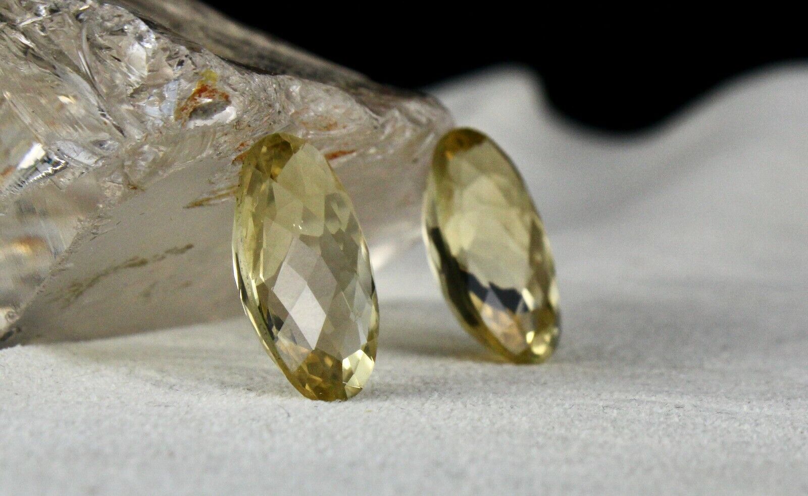 Natural Yellow Citrine Oval Pair 2 Pcs 24.74 Carats Loose Gemstone For Earring