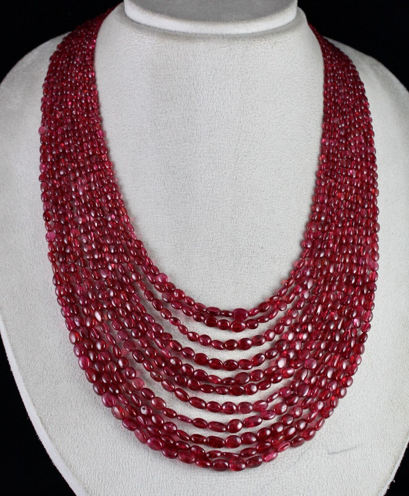 Natural Certified Red Spinel Beads Long 11 L 619 Ct Gemstone Important Necklace