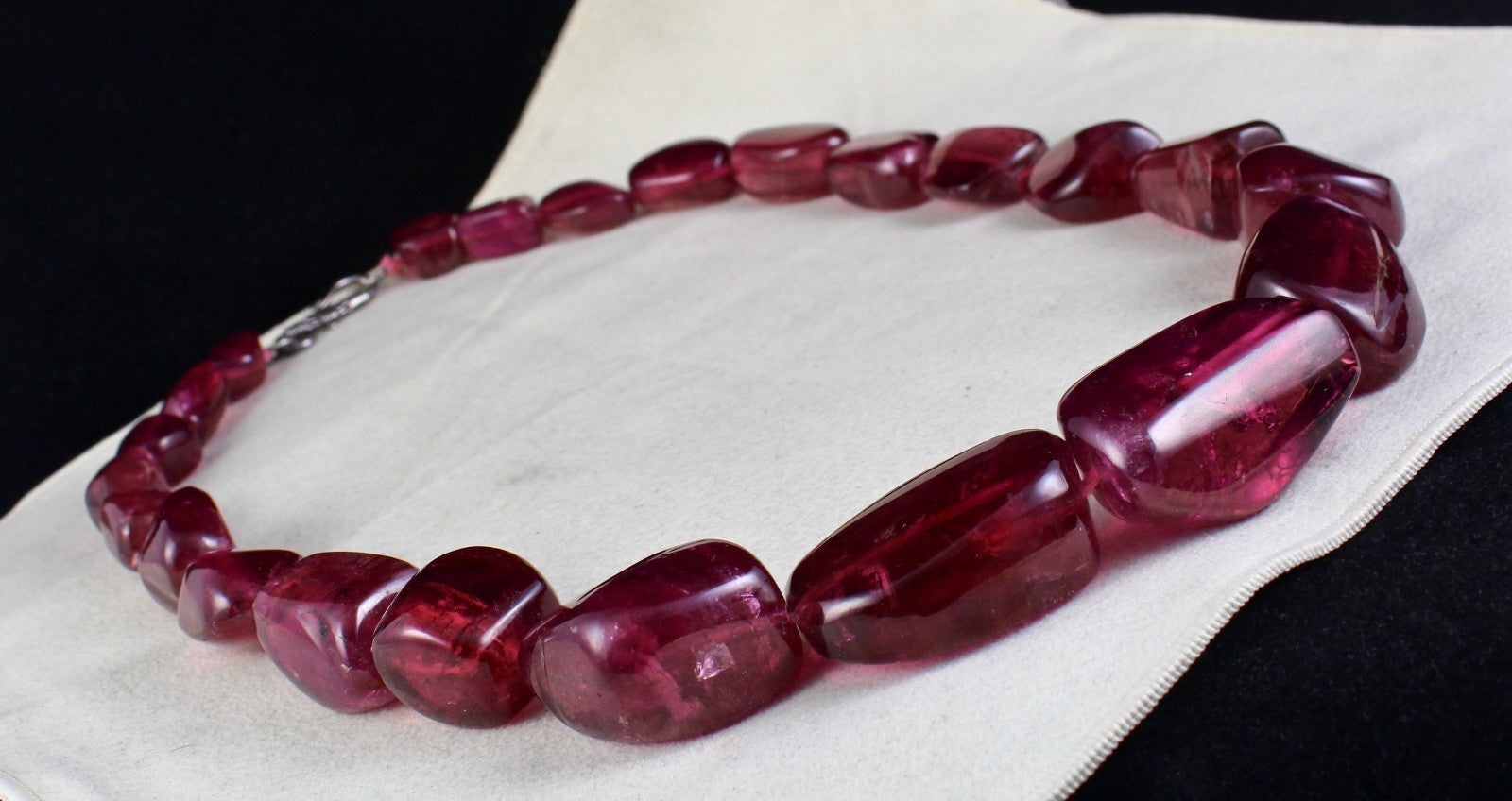 Natural Pink Tourmaline Rubellite Necklace 2270ct Tumble Beads 47mm Gem