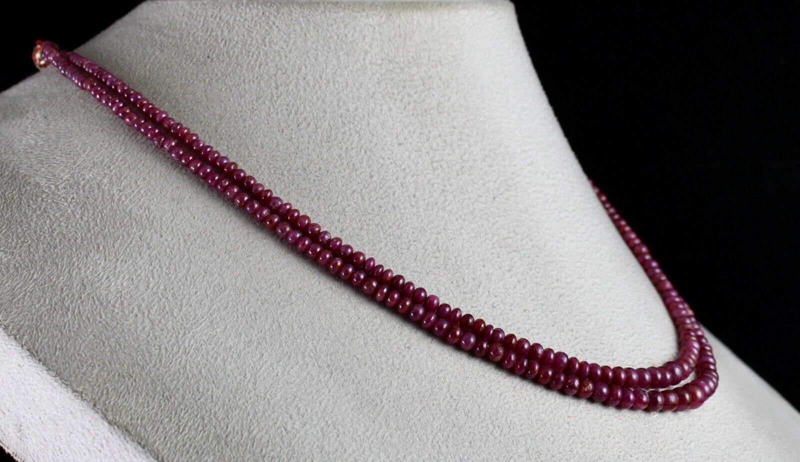 Natural Untreated Ruby Beads Round 2 L 129 Ct Red Gemstone Fashion Necklace