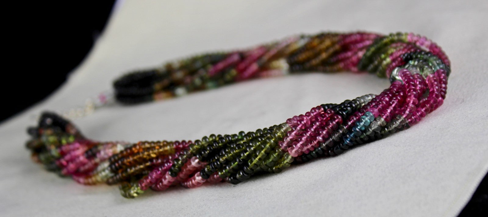 Certified Natural Tourmaline Necklace Multi Color Faceted 722 Ct Sterling Silver