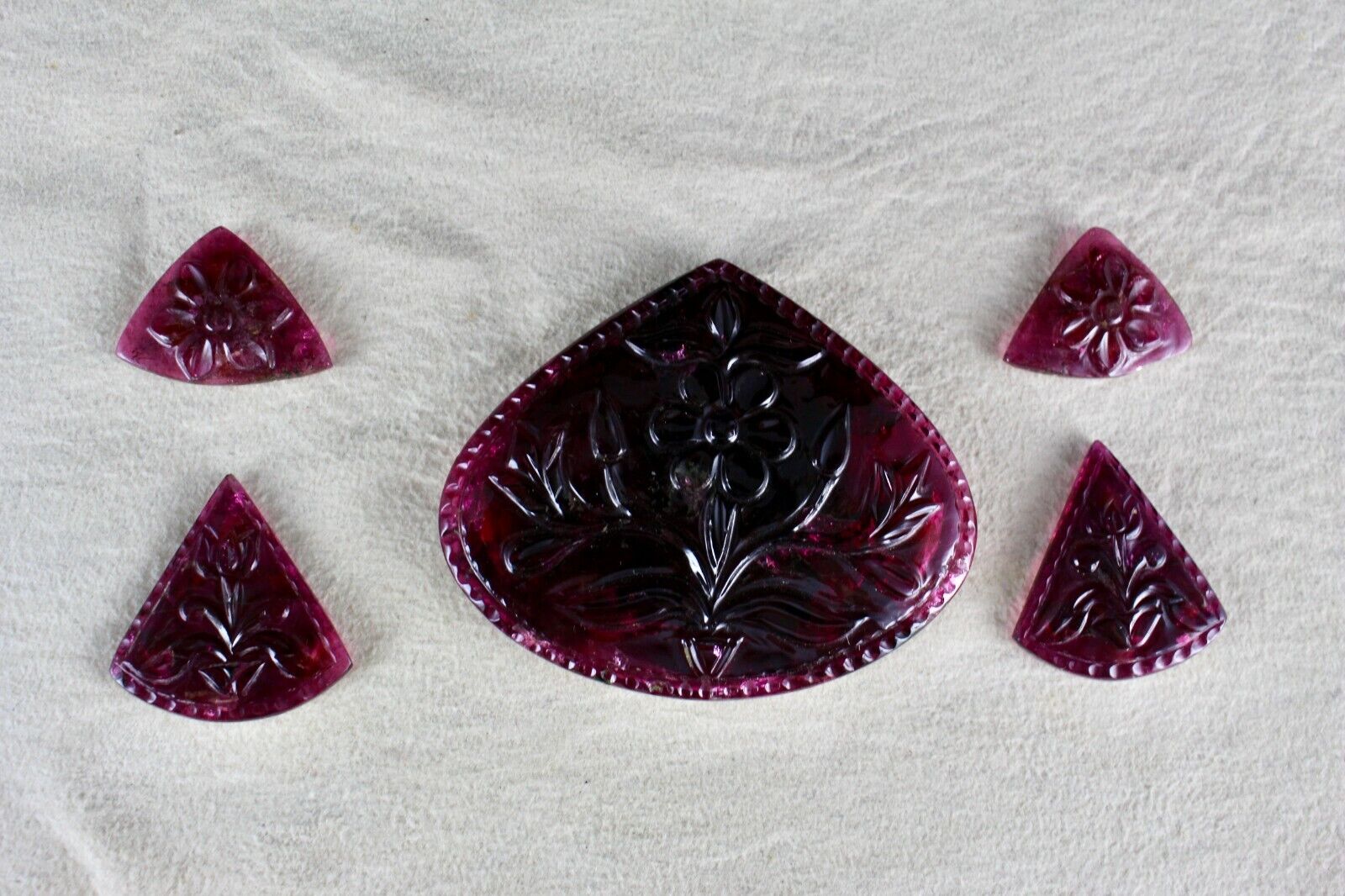 PINK TOURMALINE RUBELLITE DIAMOND 22K GOLD JADAU GEMSTONE PENDANT EARRING DESIGN