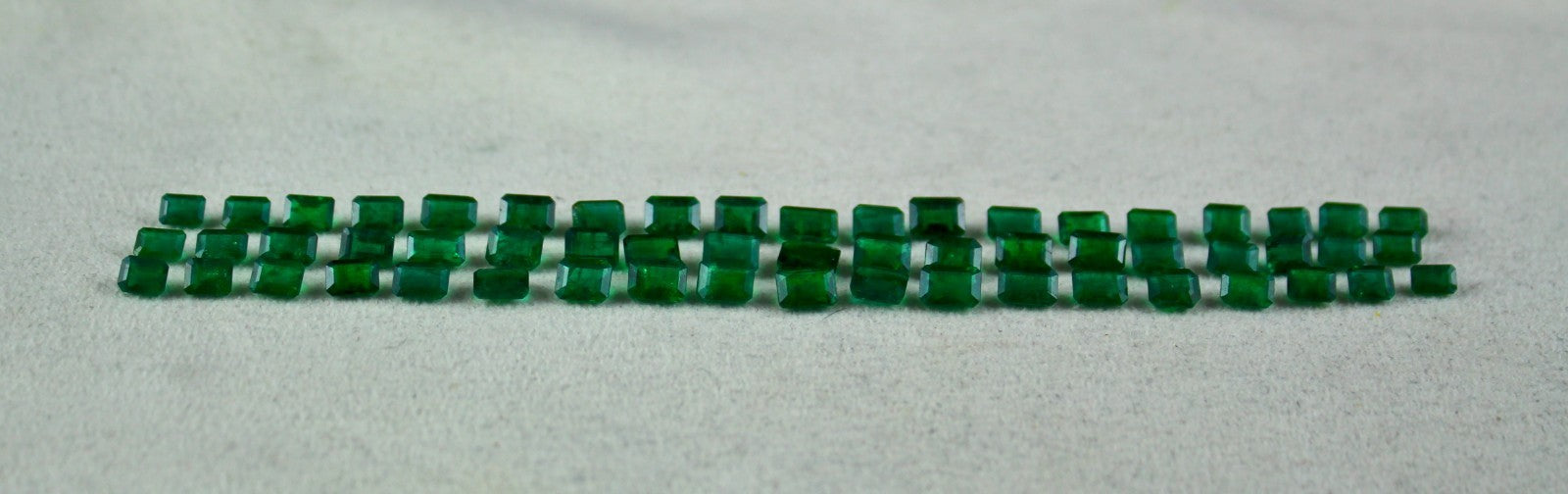 Certified Natural Zambian Emerald Octagon Cut 57 Pc Gemstone Bracelet 31.36 Ct