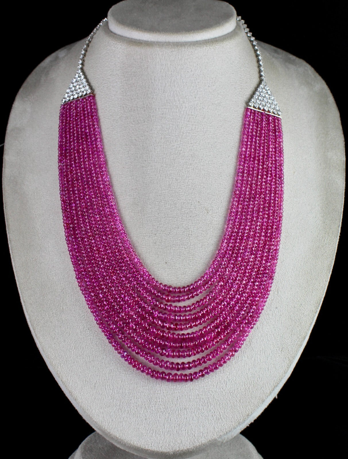 Certified Natural Burma Pink Sapphire 10ct Natural Diamond 18k Gold Necklace