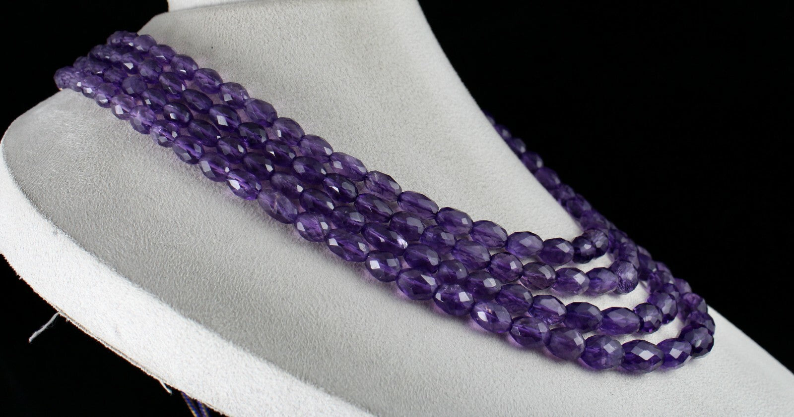 Certified Natural Amethyst 911 Ct Faceted Purple Gemstone Fashion Necklace