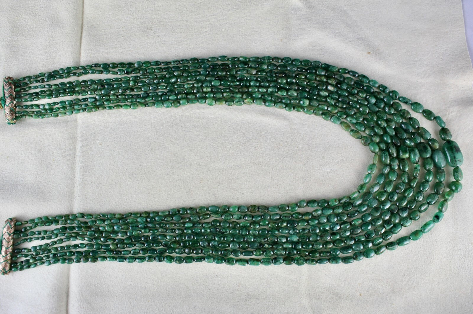 Certified Natural Emerald Beads Necklace 560 Ct Vintage Gemstone String Women