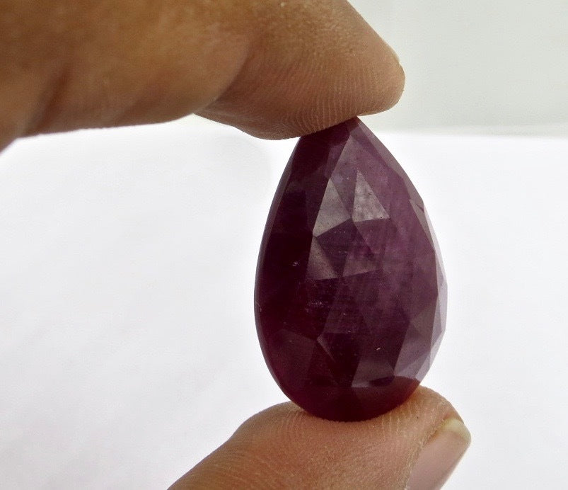 Natural Unheat Ruby 143 Ct Faceted Pear Cabochon Gem Earring Design