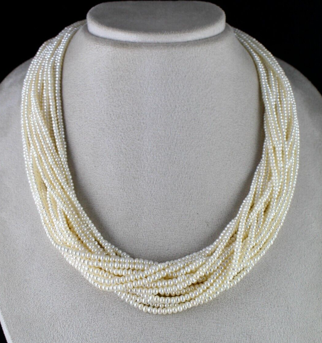 Certified Genuine Freshwater Pearl 807ct Beads Round Gemstone Fashion Necklace