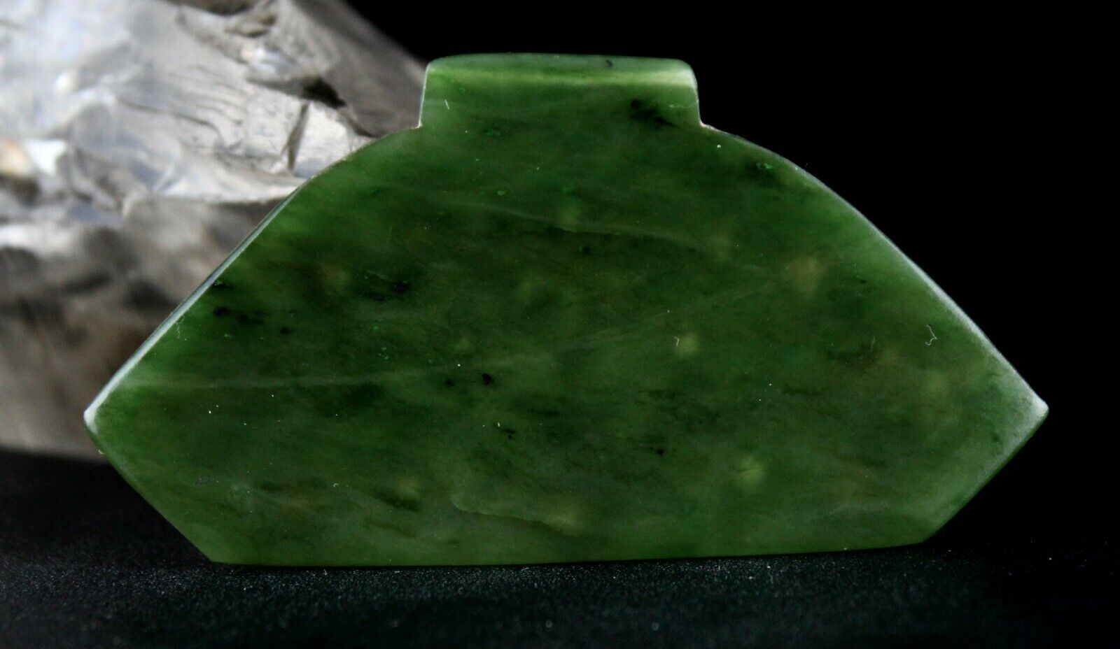 Natural Green Jade Old Pendant Flat Diamond Ruby 22K Gold Jadau Statement Piece