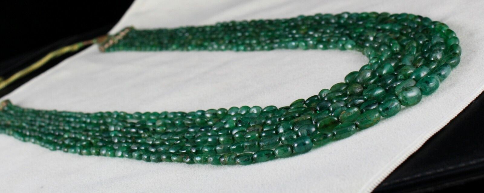 ANTIQUE NATURAL EMERALD BEADS NUGGET 7 STRING 471 CARATS GEMSTONE NECKLACE