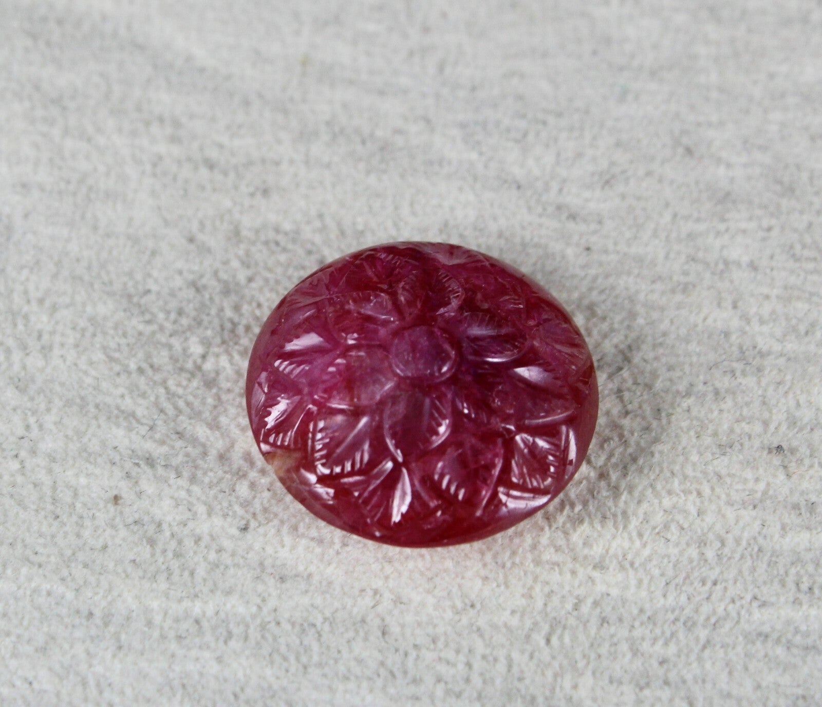 Certified Natural Untreated Ruby 23.78ct Carved Round Cabochon Ring Pendant