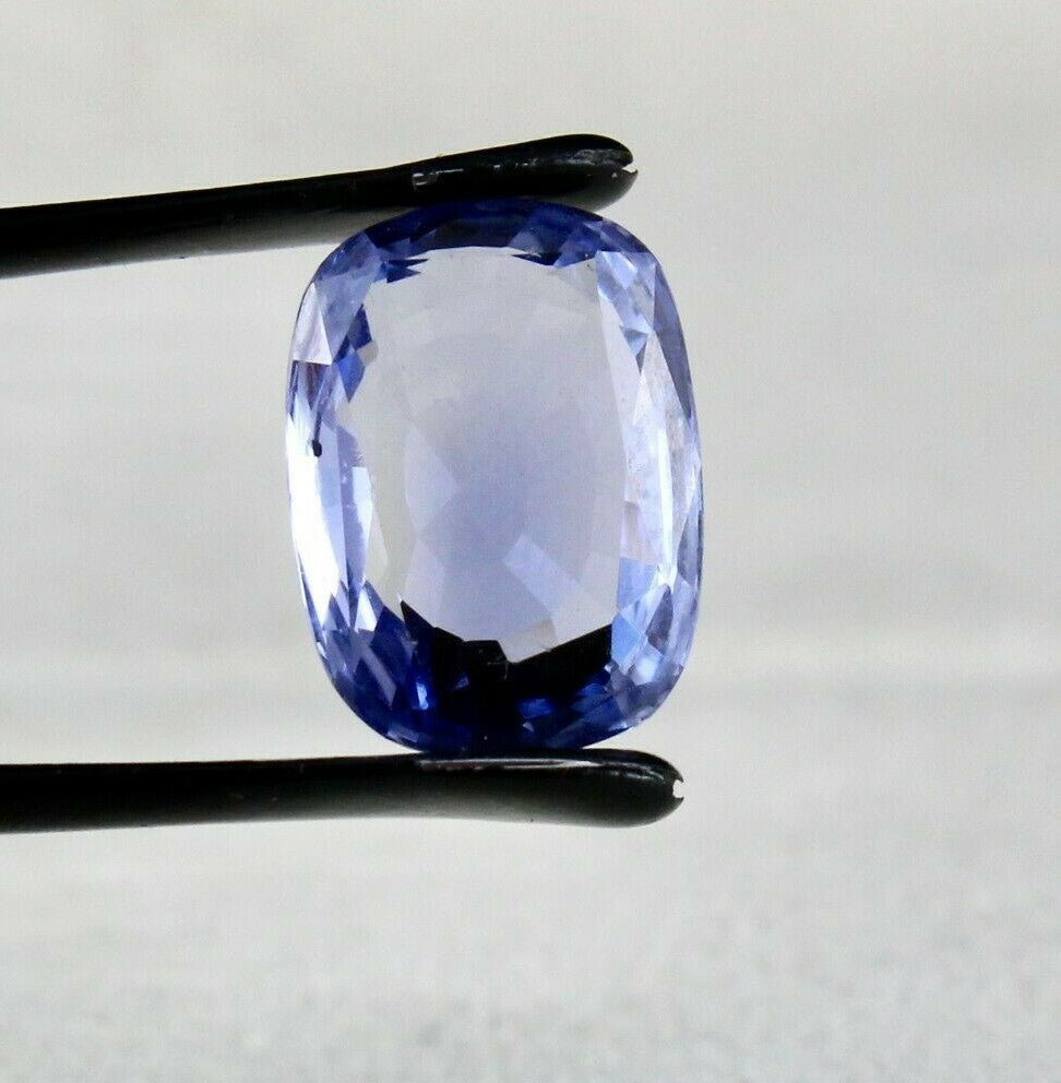 Certified Natural Ceylon 8.64 Ct Blue Sapphire Cushion Cut Ring Sterling Silver