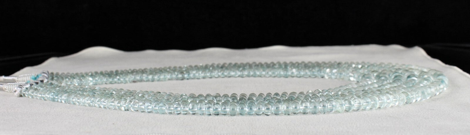 Certified Natural Blue Aquamarine 833 Ct Beads Round Finest Necklace For Women