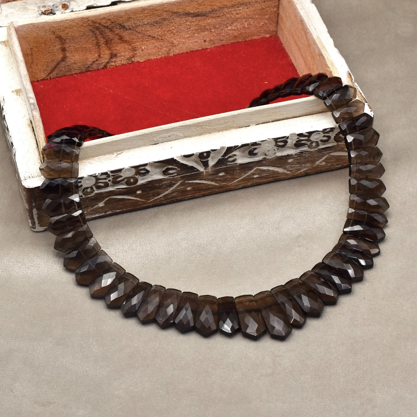 Certified Natural Smoky Quartz 478 Ct Sterling Silver Black Gemstone Necklace