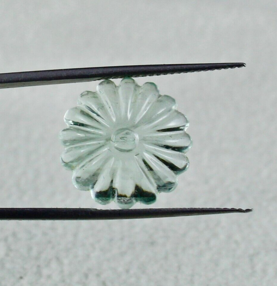 Natural Greenish Blue Aquamarine 10.56 Ct Carved Gemstone For Ring Or Pendant