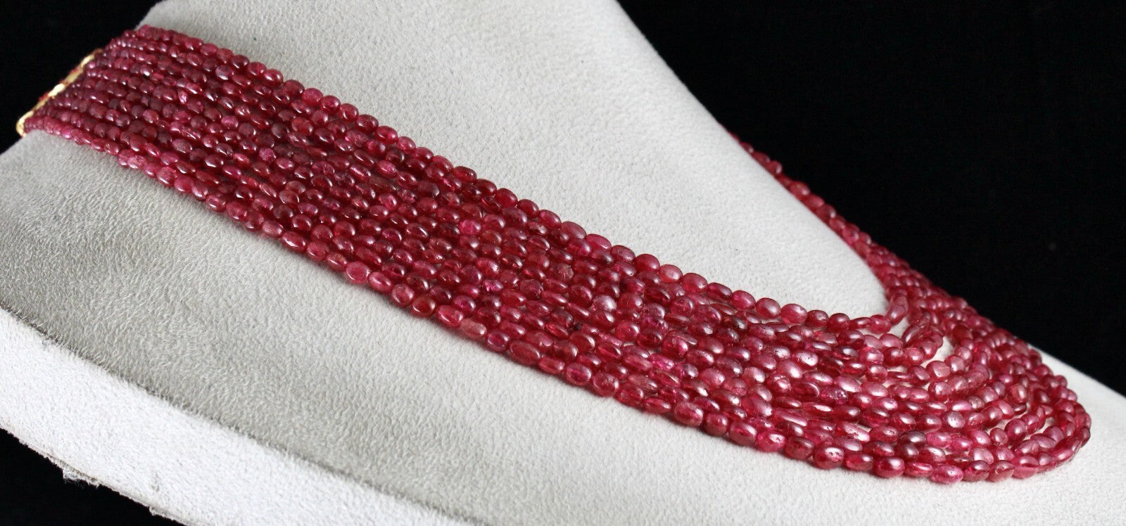 Certified Natural Red Spinel Cabochon Beads Necklace 521 Ct Precious Gemstone