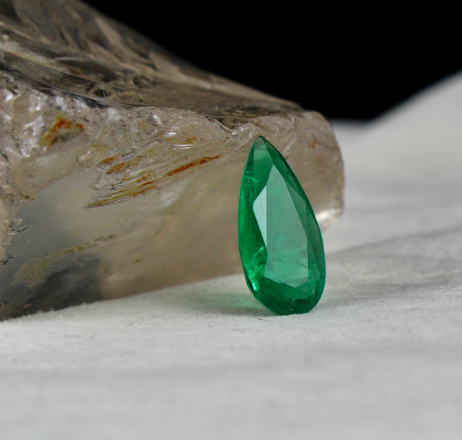 Certified Gsi Zambian Emerald 6.49 Ct Pear Gemstone Ring Pendant