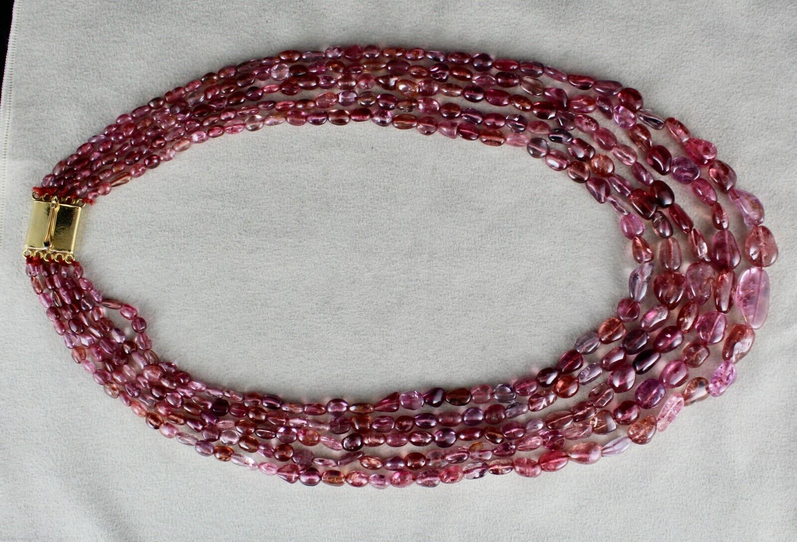 Old Natural Spinel & Tourmaline Multi Long Bead 5 Line 720 Cts Gemstone Necklace