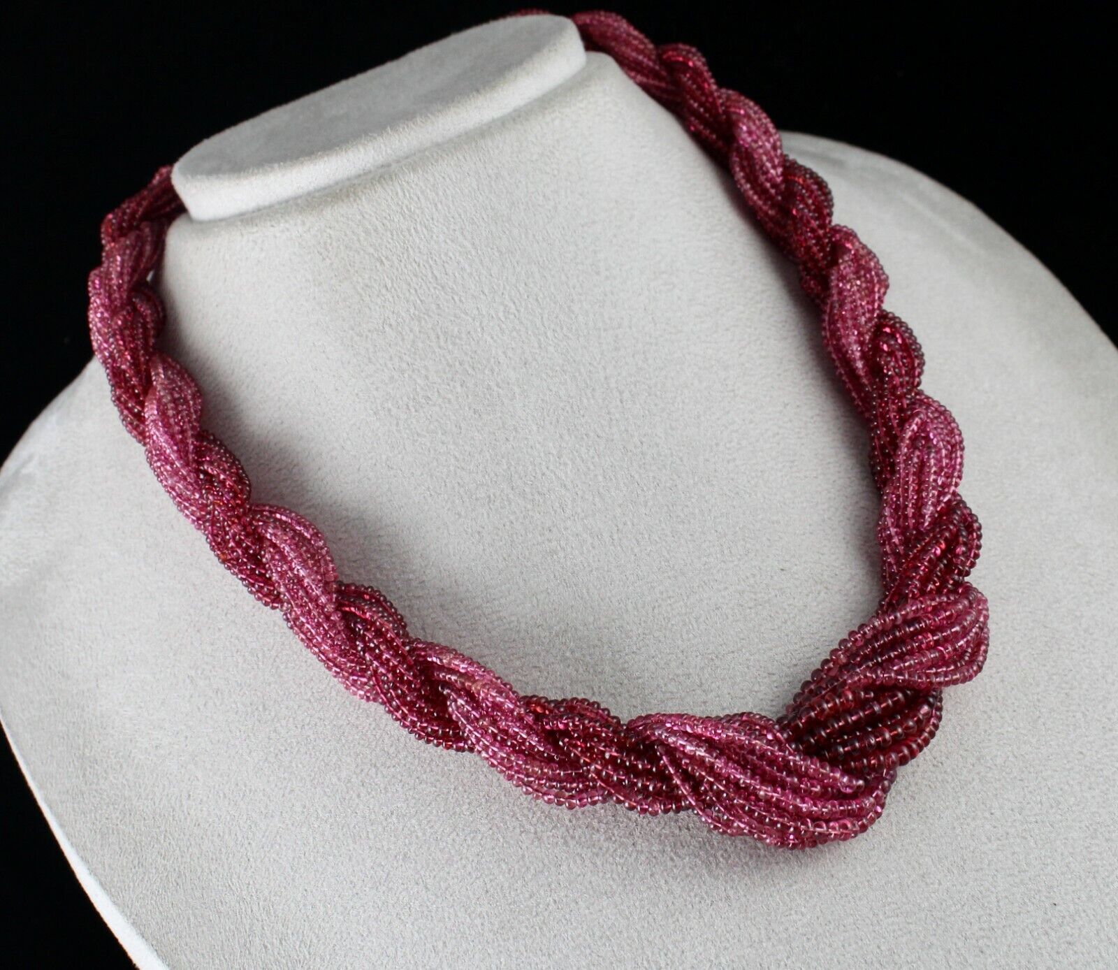 GTL CERTIFIED NATURAL RED PINK SPINEL BEADS ROUND 20 L 640 CTS GEMSTONE NECKLACE