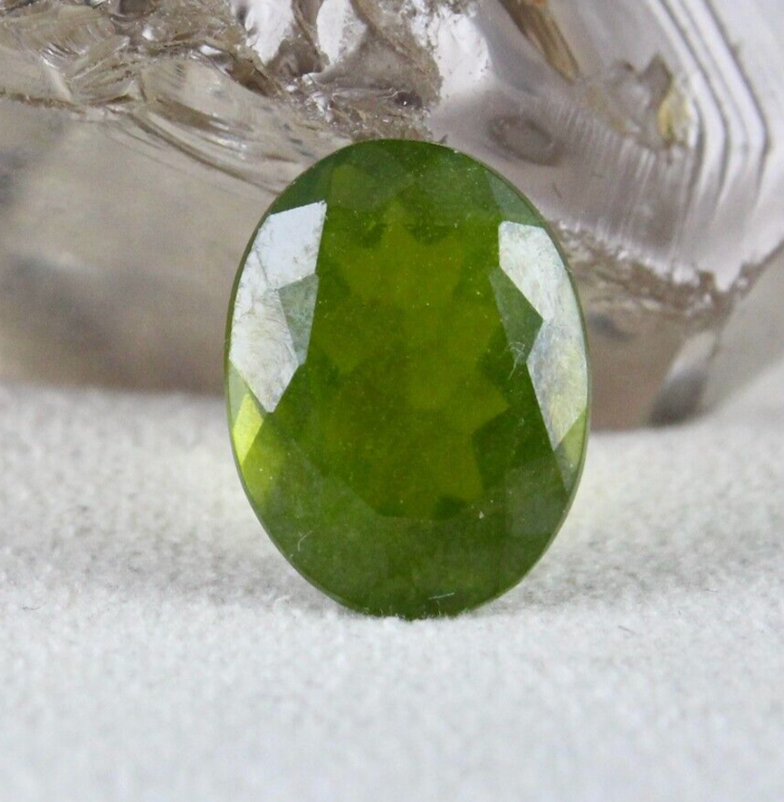 Natural Green Vesuvianite Idocrase Oval 15x12 mm 9.86 Ct Gemstone Ring Pendant