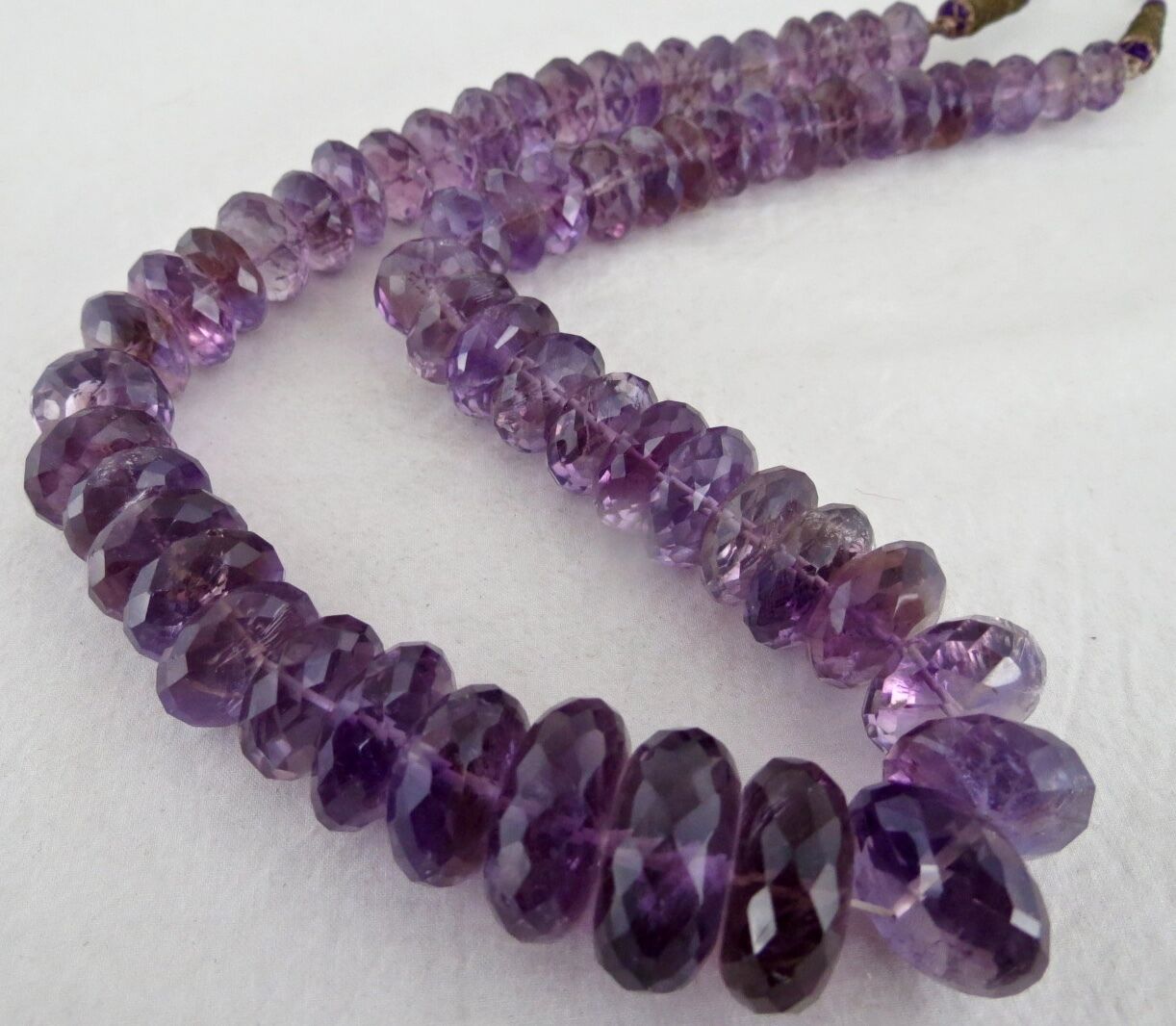 Natural Amethyst Beads Faceted Round 925 Ct Big Purple Gemstone Silver Necklace