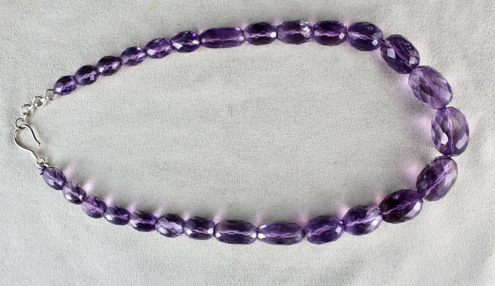BIG NATURAL BRAZILIAN AMETHYST BEADS FACETED LONG 582 CARATS GEMSTONE NECKLACE