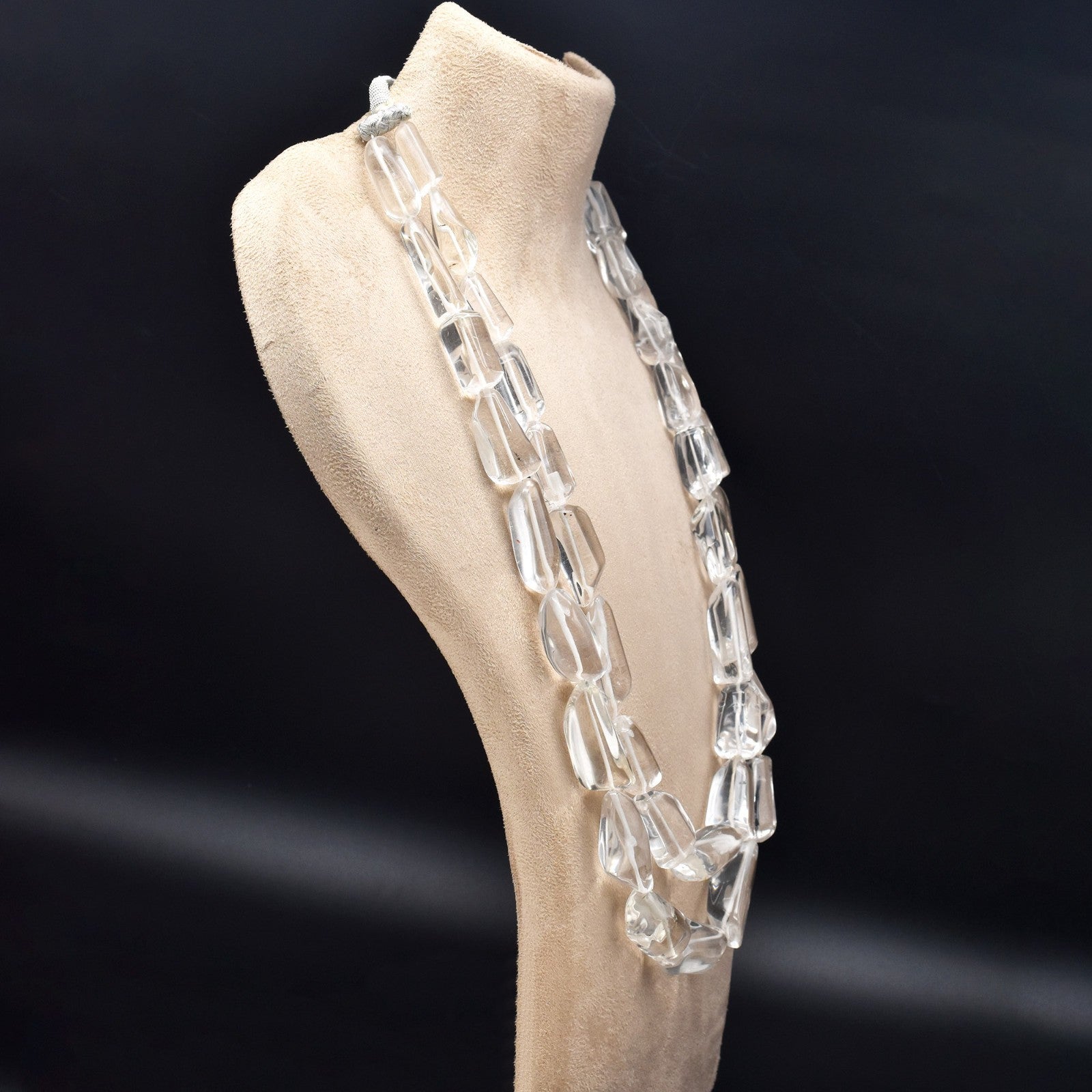 Natural Rock Crystal Quartz 1171 Ct Cabochon Beads Fashion Necklace