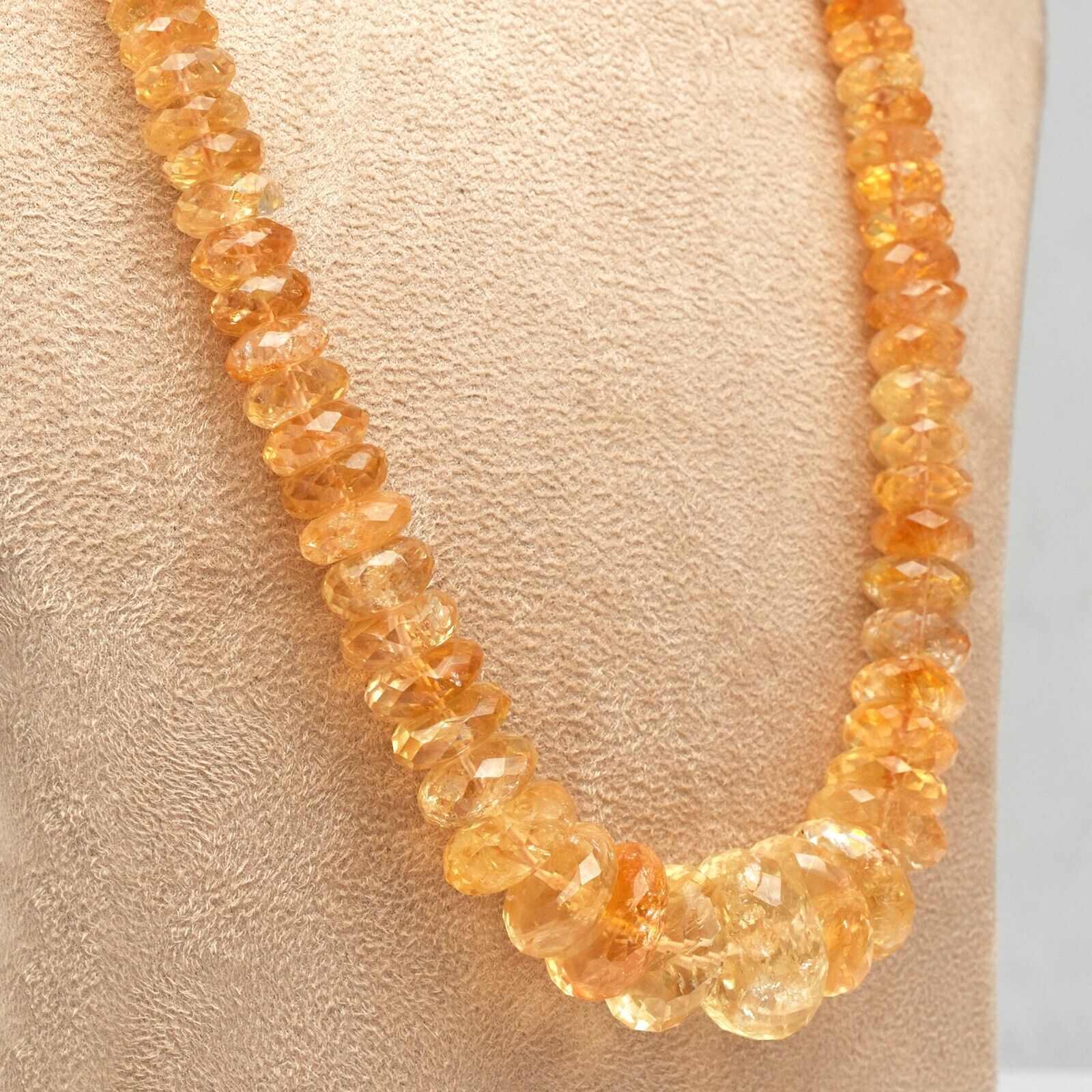 Natural Yellow Citrine Beads Faceted Round 1 L 541 Ct Gemstone Party Necklace