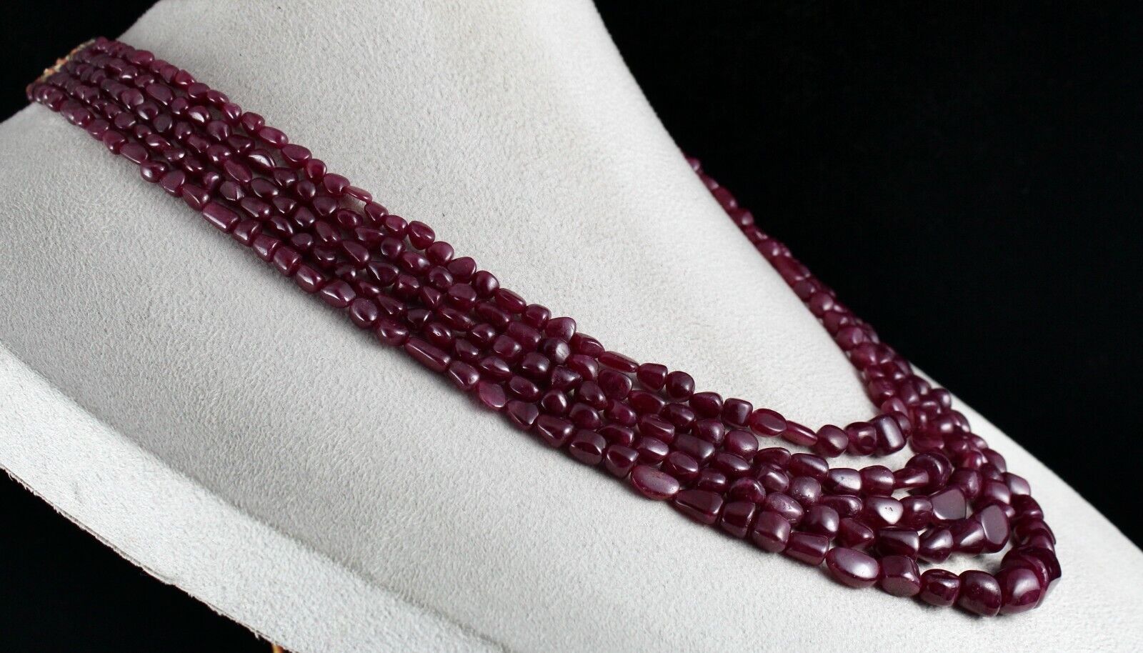 NATURAL UNTREATED RUBY BEADS UNEVEN TUMBLE 5 L 715 CTS GEMSTONE FINEST NECKLACE