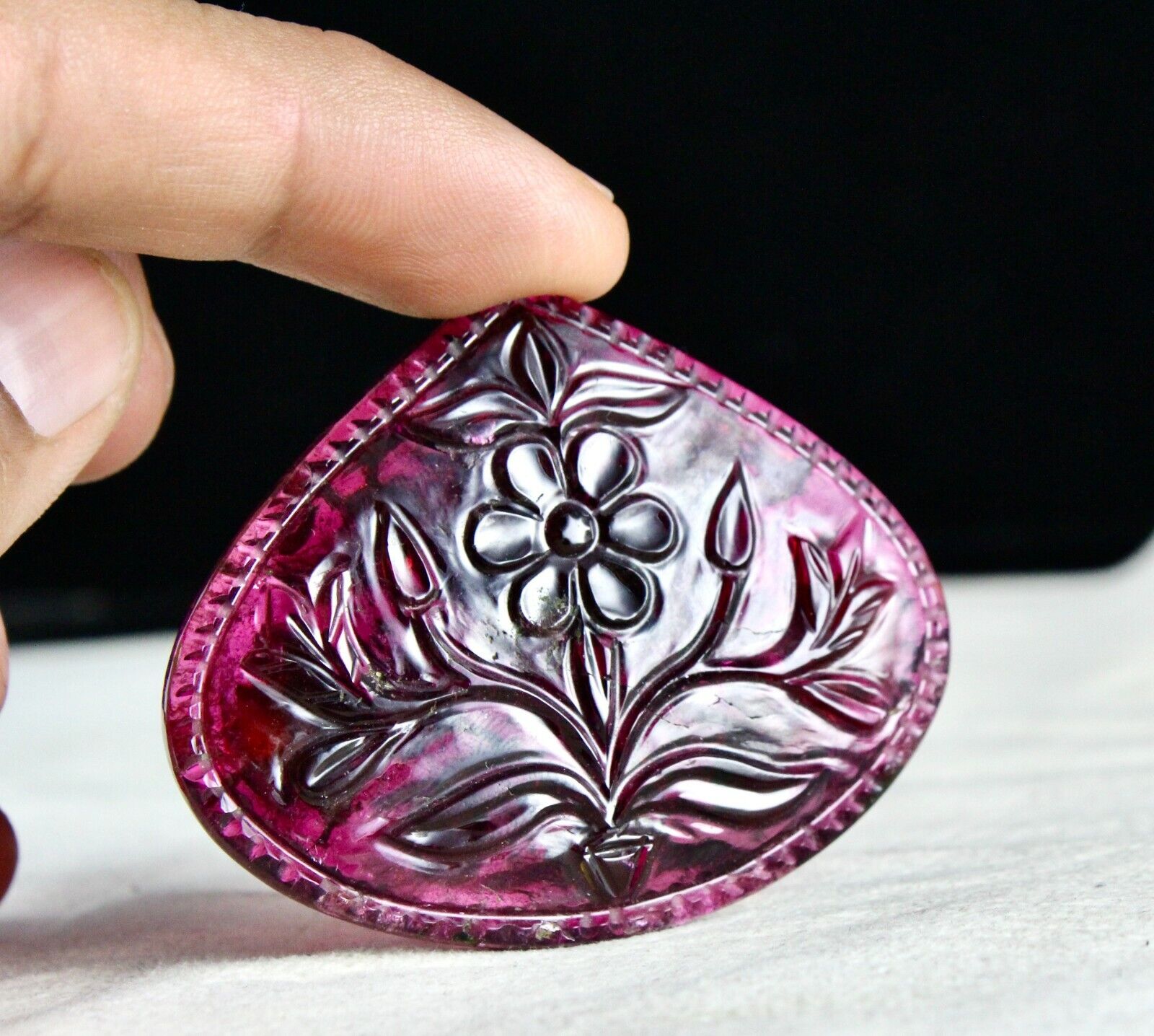 PINK TOURMALINE RUBELLITE DIAMOND 22K GOLD JADAU GEMSTONE PENDANT EARRING DESIGN