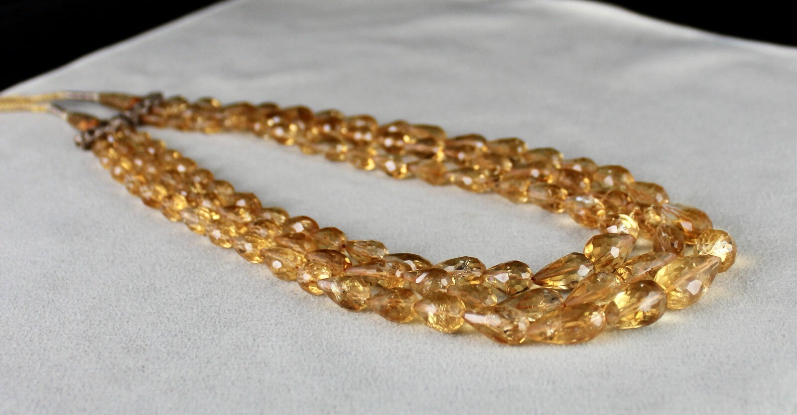 Natural Citrine Beads Faceted Tear Drops 442 Ct Fashion Necklace Set