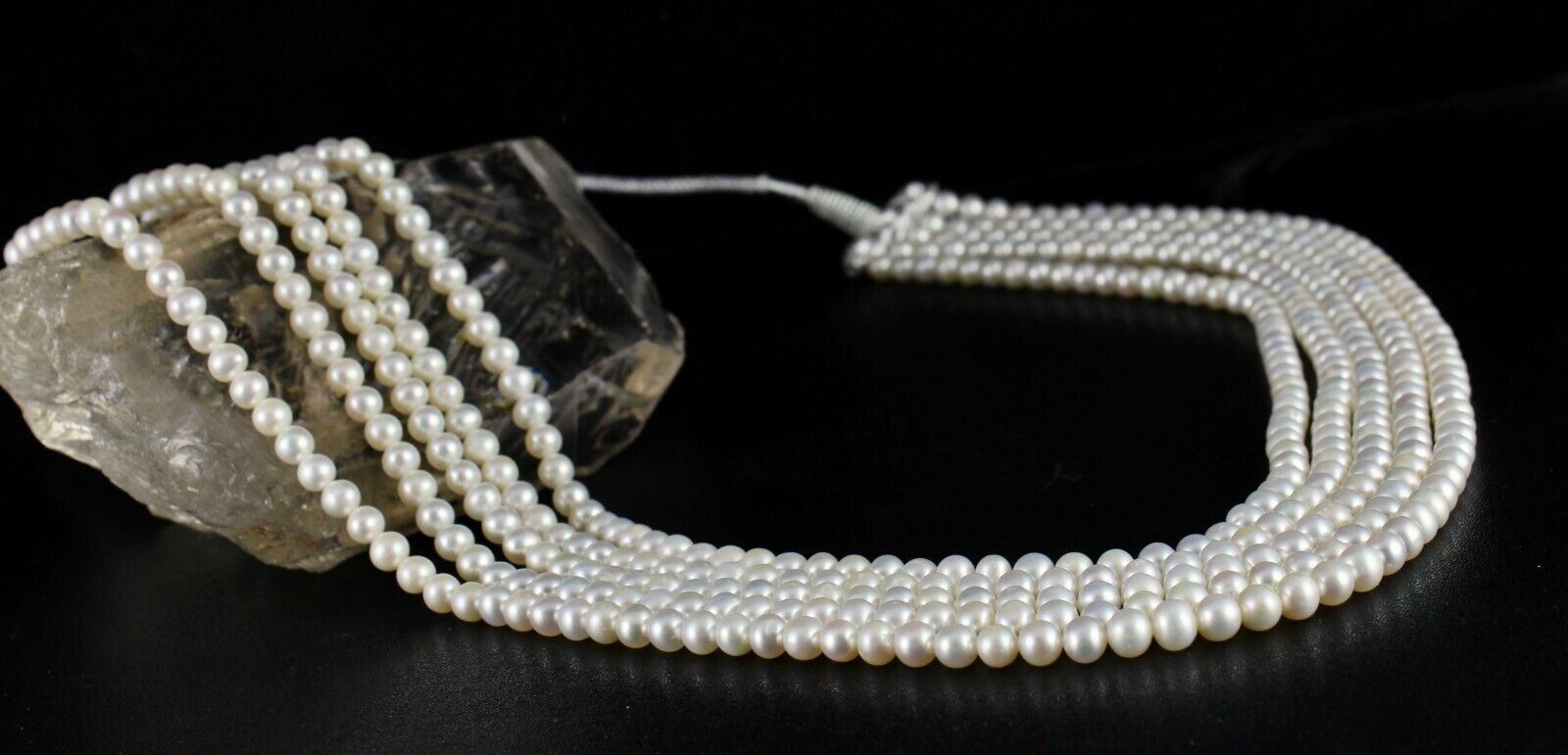 GENUINE FRESH WATER PEARL BEADS ROUND 5 L 512 CARATS GEMSTONE FASHION NECKLACE