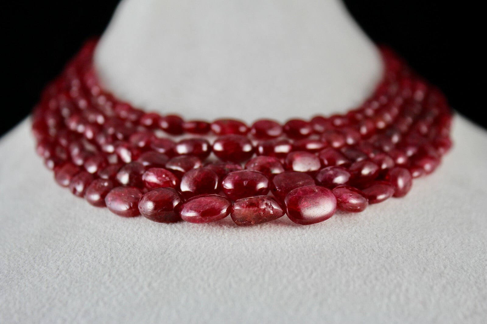 Certified Natural Spinel Necklace 750 Ct Beaded Cabochon Red Gemstone Beads