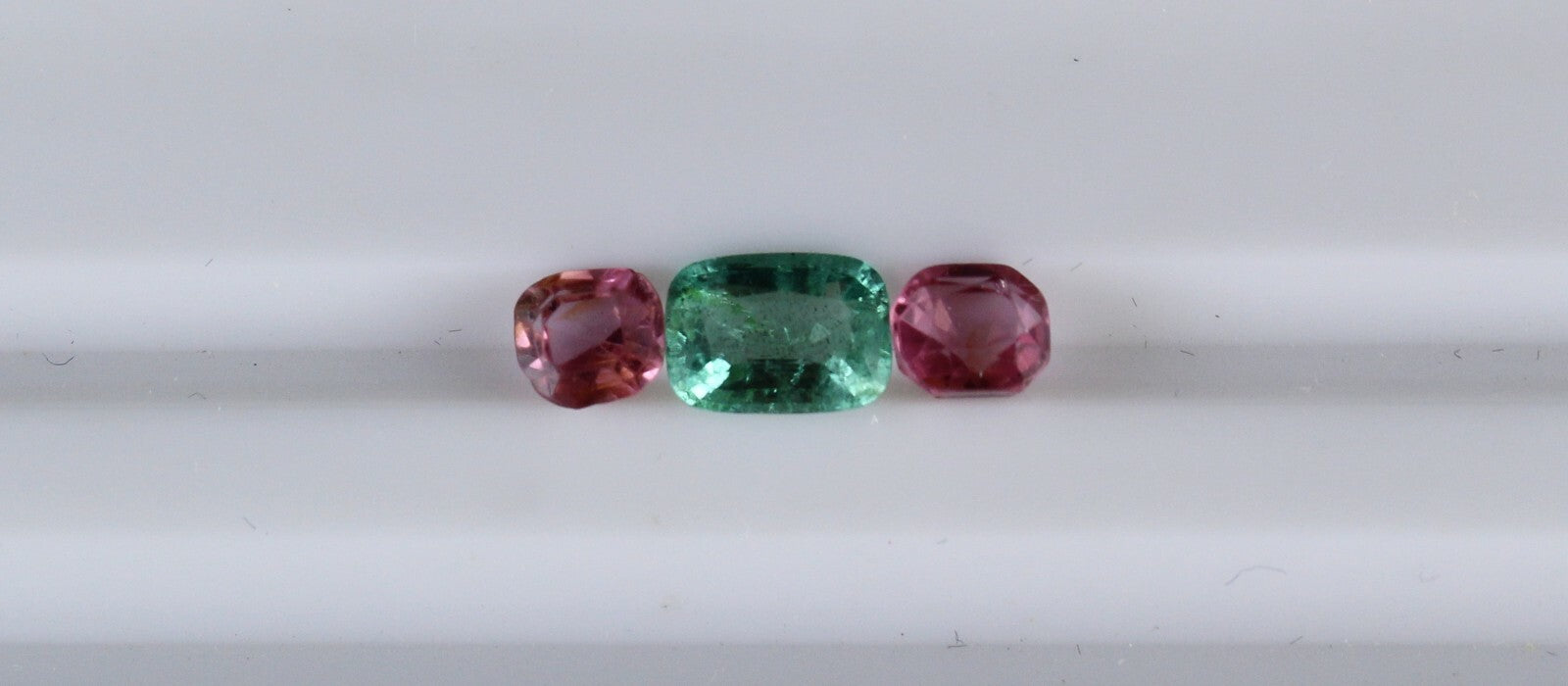 Natural Old Spinel Emerald Cushion Cut 3 Pcs Gemstone Ring Pendant 2.58 Ct