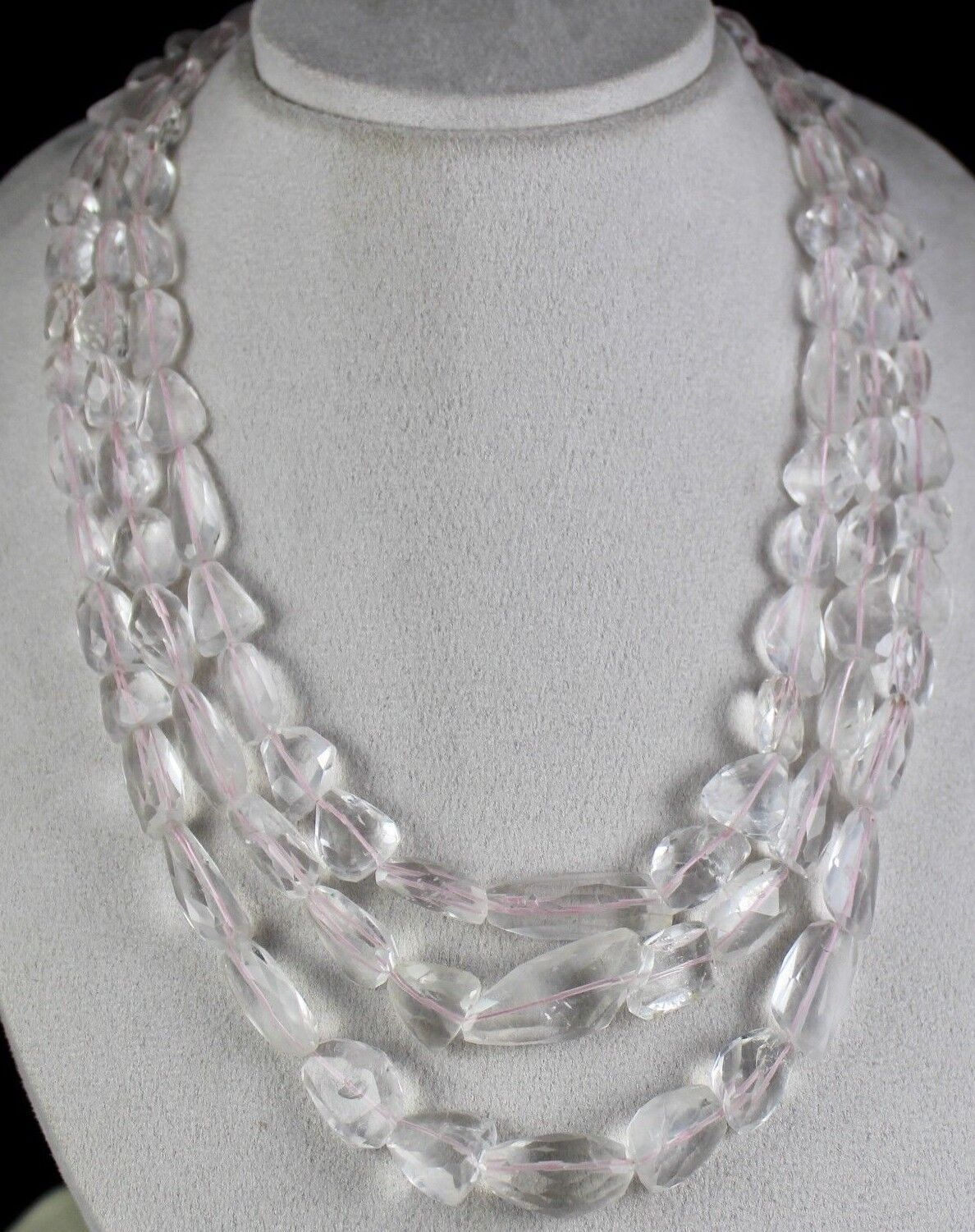 Certified Natural Pink Aquamarine Faceted Tumble Beads 992ct Necklace