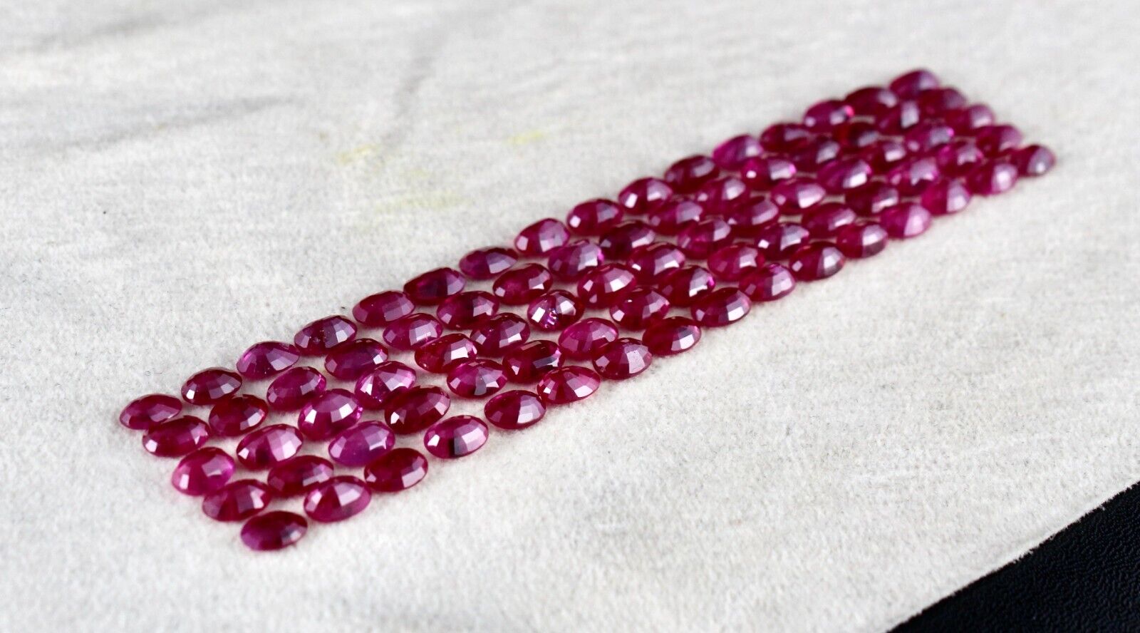 CERTIFIED NATURAL HEATED BURMA RUBY OVAL CUT 80 PC 46.30 CTS GEMSTONE BRACELET