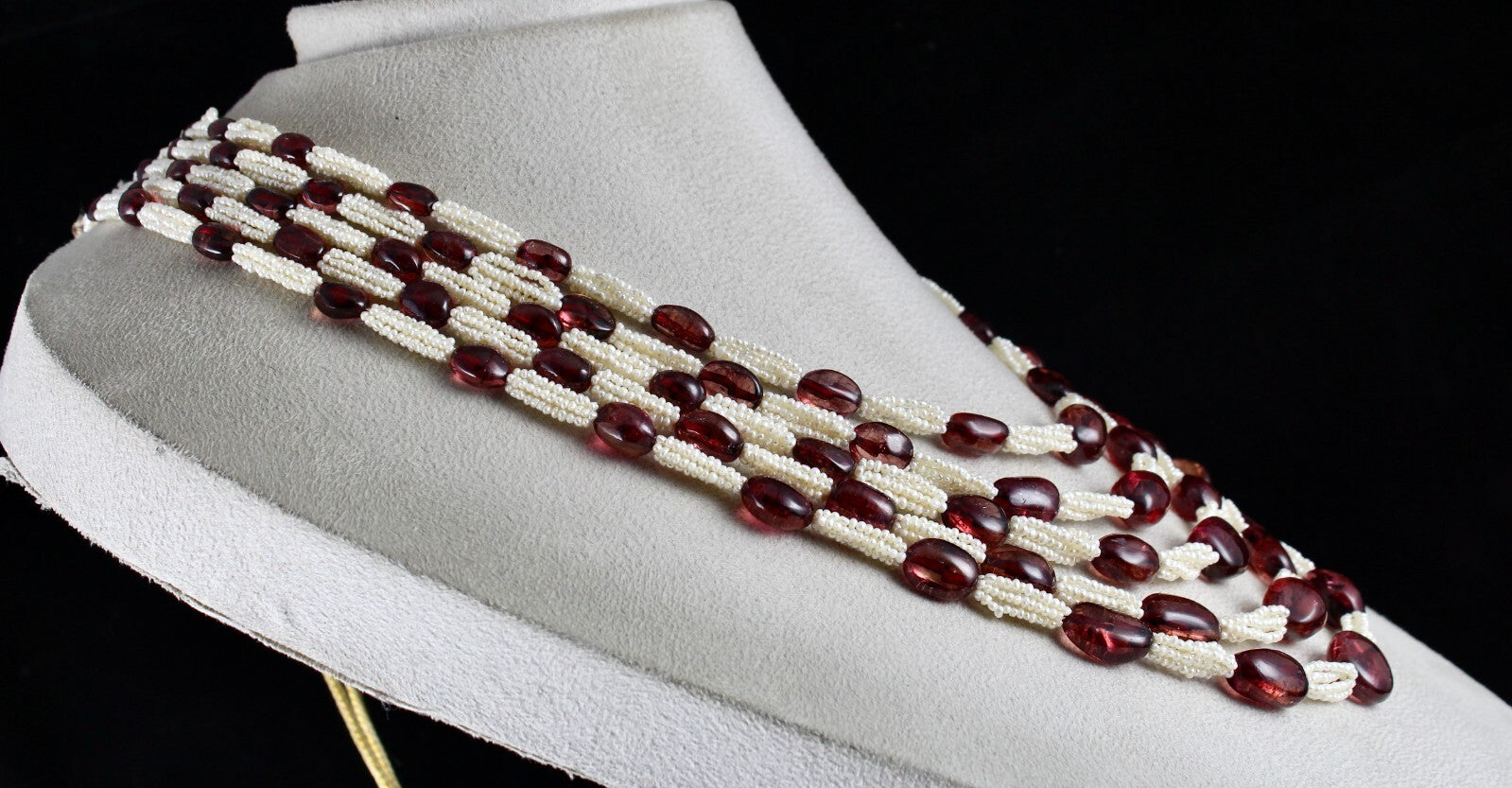 Certified Antique Natural Tourmaline 656ct Pearl Beaded Estate Necklace