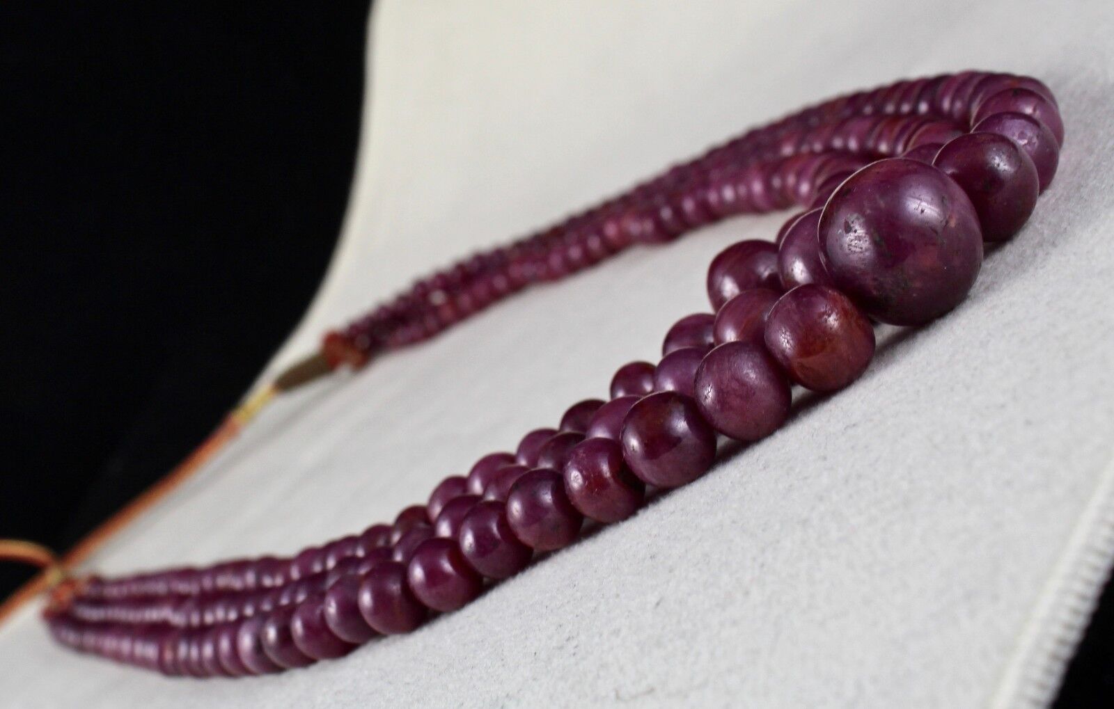 NATURAL UNTREATED RUBY BEADS ROUND 3 LINE 712 CARATS GEMSTONE FASHION NECKLACE