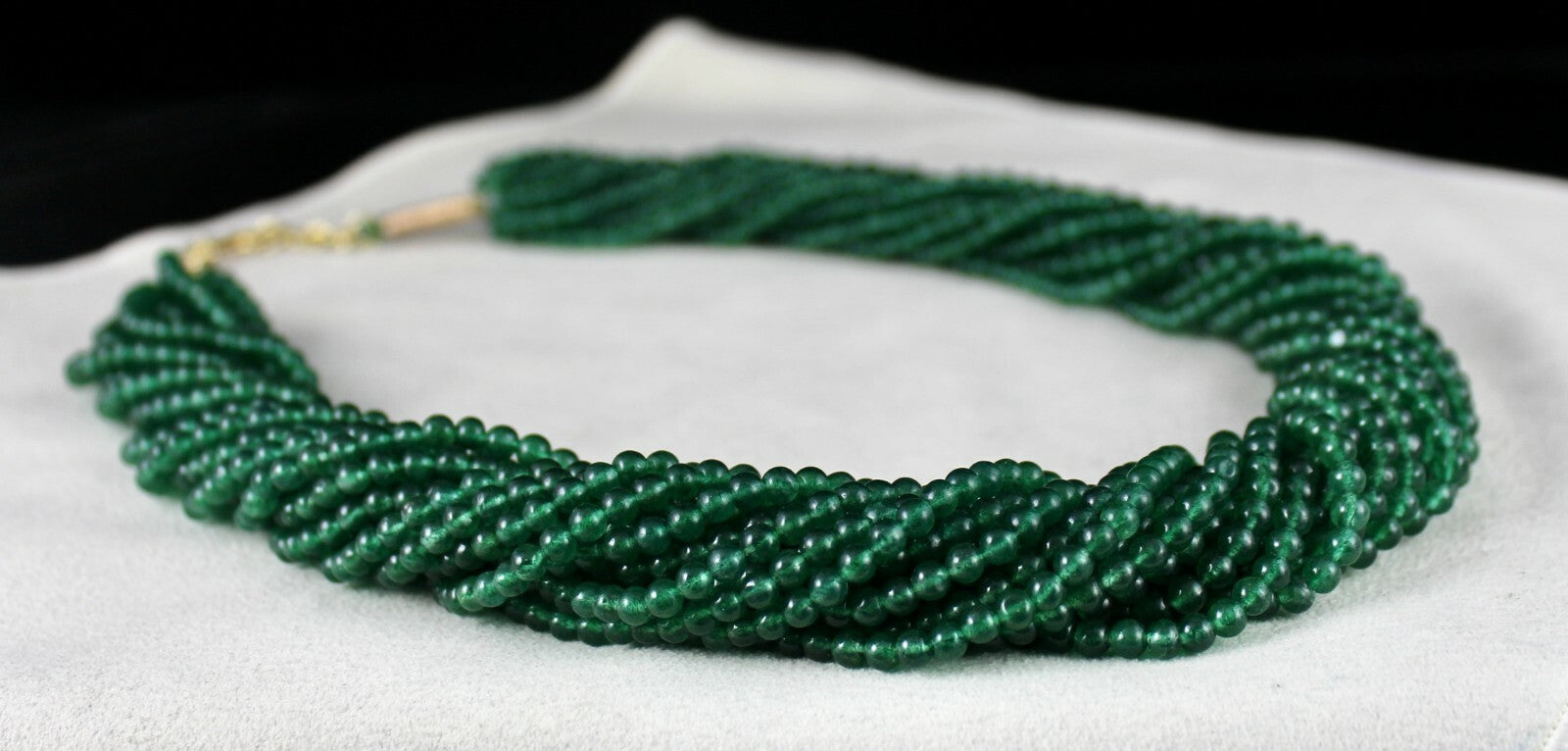 Emerald Colour Green Quartz 15l Necklace Aventurine 1175 Cts Round Beads