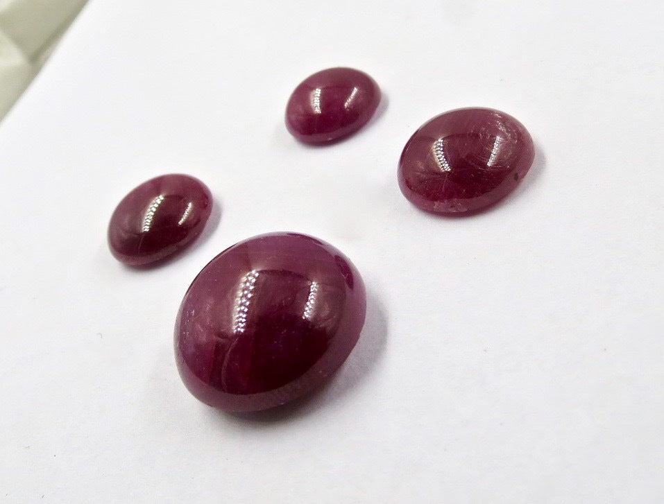 Certified Natural Untreated Ruby Cabochon 61.10ct Gemstone 4pc Jewelry Set