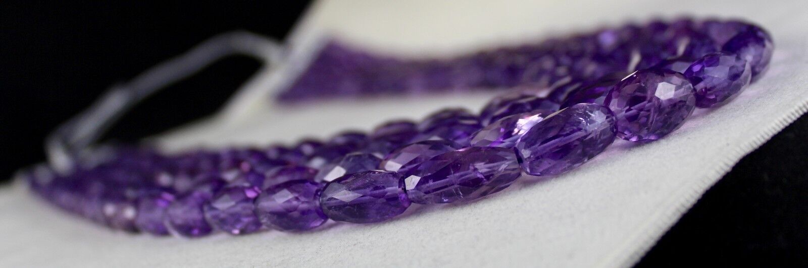 Natural Amethyst Beads Oval Faceted 5 L 1619 Ct Top Gemstone Fashion Necklace
