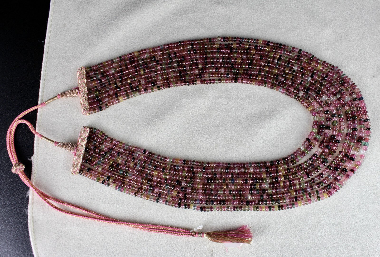 Certified Natural Tourmaline 9 Line Necklace 668ct Multi-colour Gemstone Strand