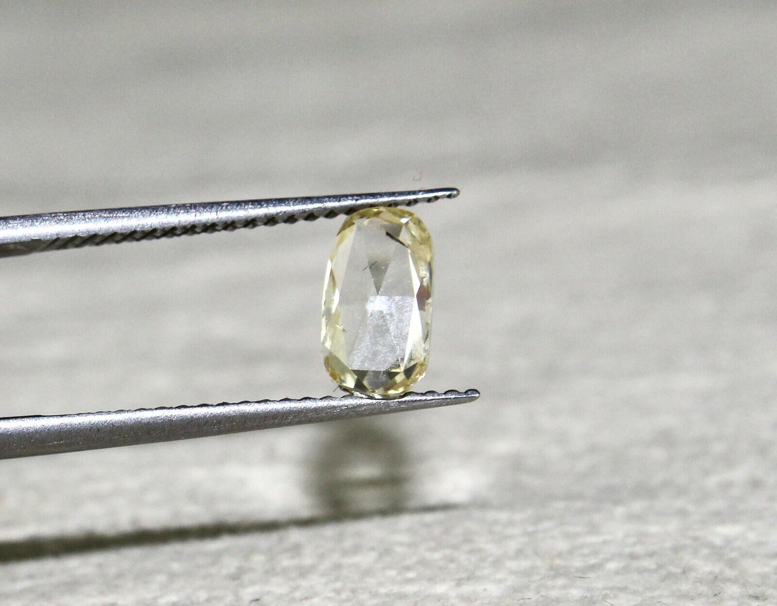 Natural Rose Cut Yellow Diamond Long Oval Shaped 0.91 Cts Stone For Ring Pendant
