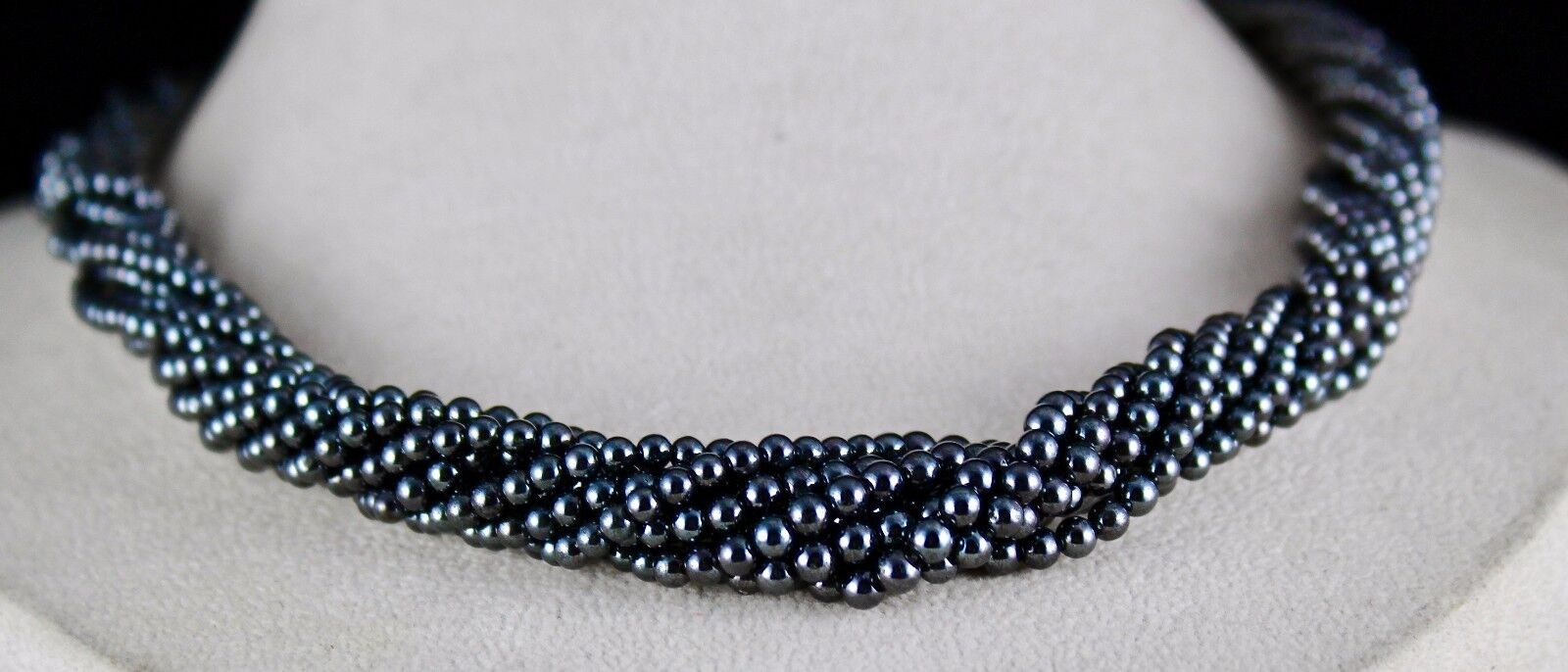 NATURAL HEMATITE BEADS 9 LINE 23 INCH 725 CARATS ROUND GEMSTONE LADIES NECKLACE