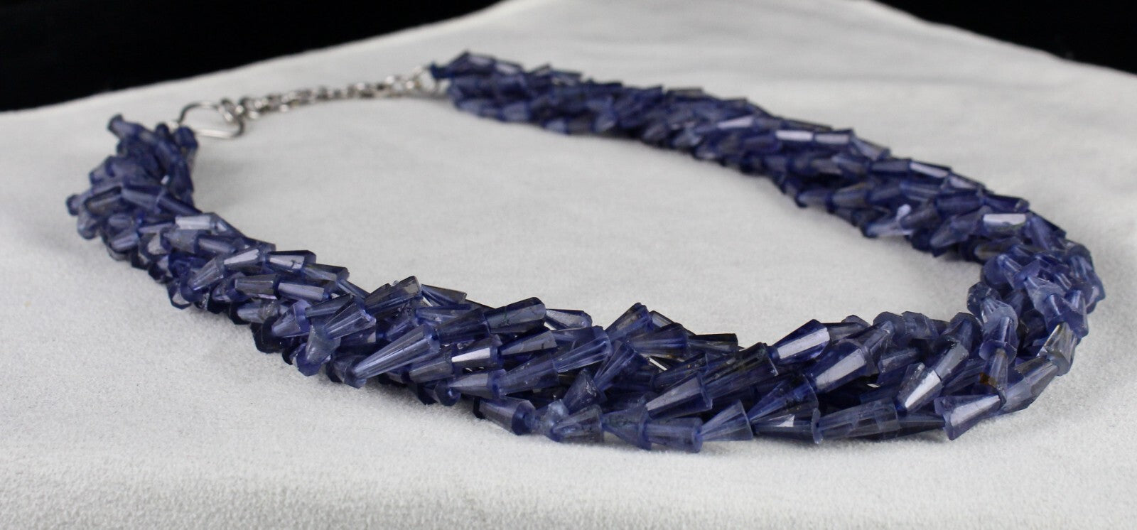 Natural Iolite Teardrops Fancy Blue Gemstone Necklace 498 Ct Fashion Beaded 8 L