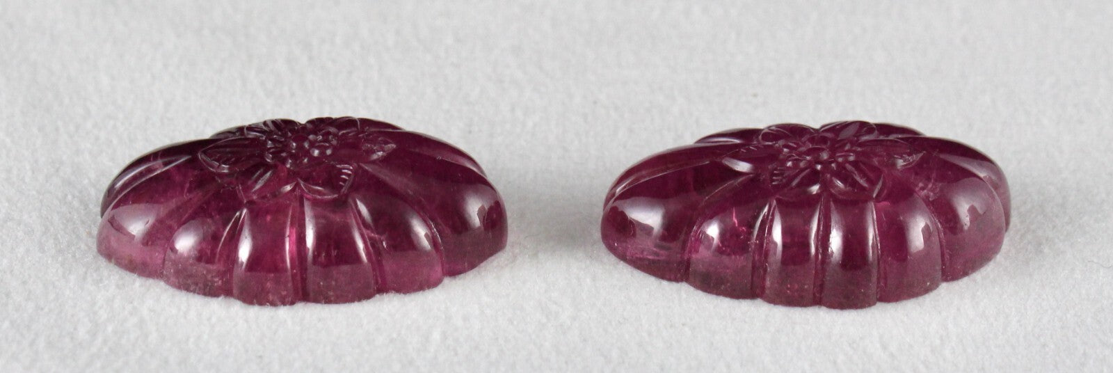 Certified Natural Rubellite Tourmaline 108.77 Ct Oval Engraved Gemstone Earrings